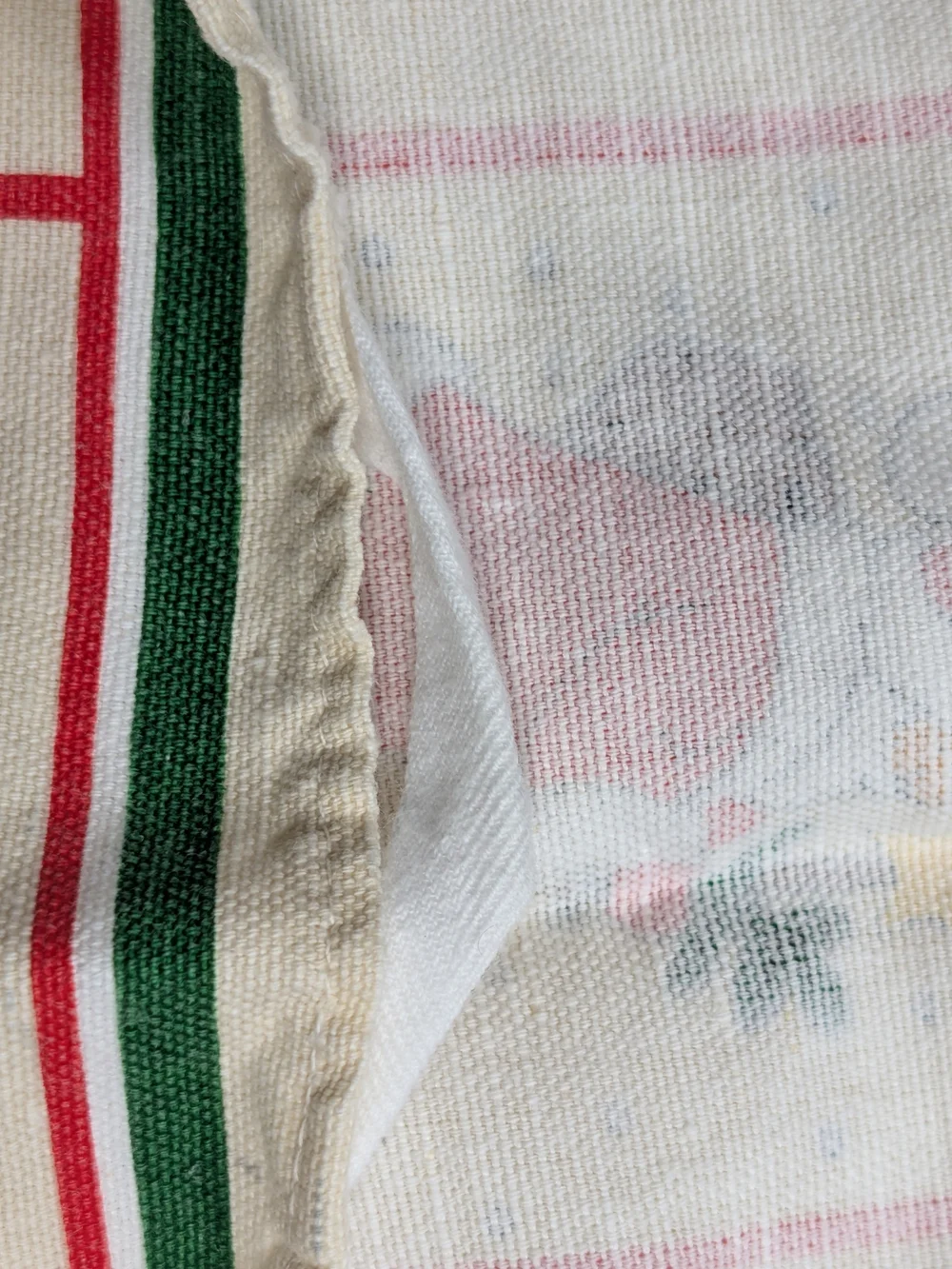 VTG Lippe-Leinen German Christmas Santa Tea Hand Towel Halbleinen Linen Blend